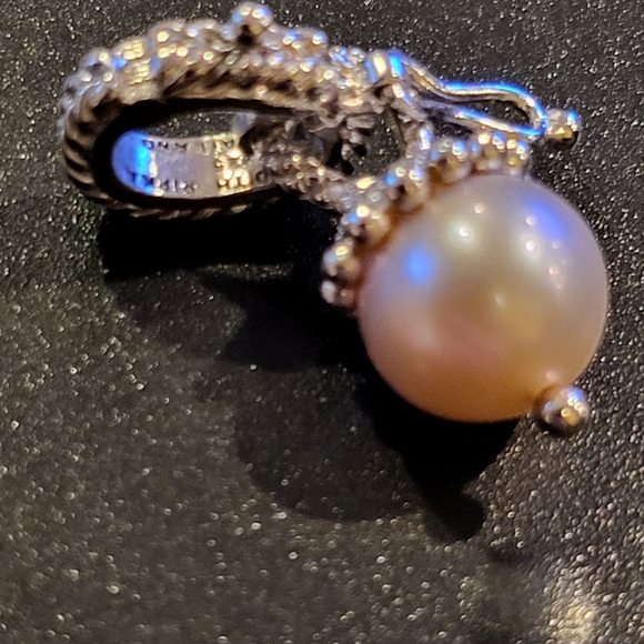 Judith Ripka Sterling Silver 925 Chain with Pearl Pendant Necklace - Picture 5 of 8